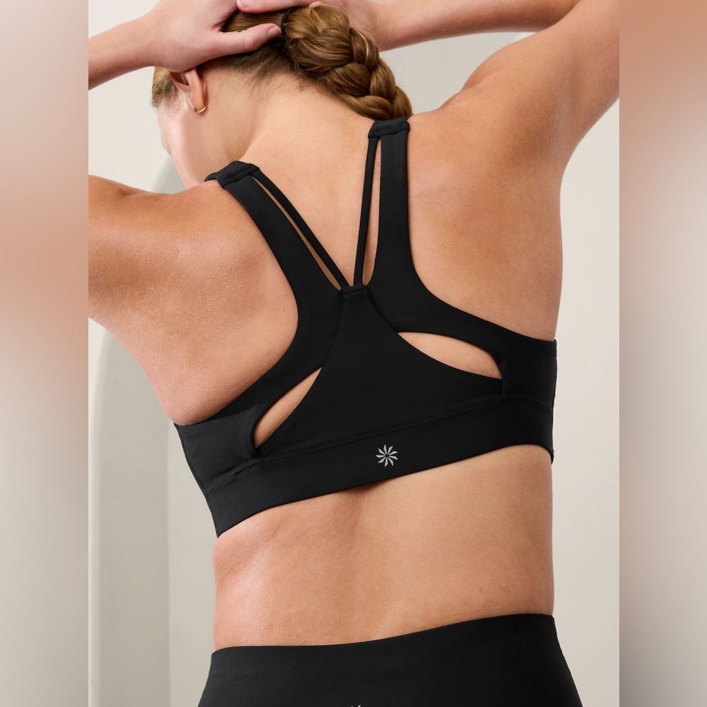 NWT Athleta Flex Space Sports Bra in Black Size M D-DD - Picture 1 of 9